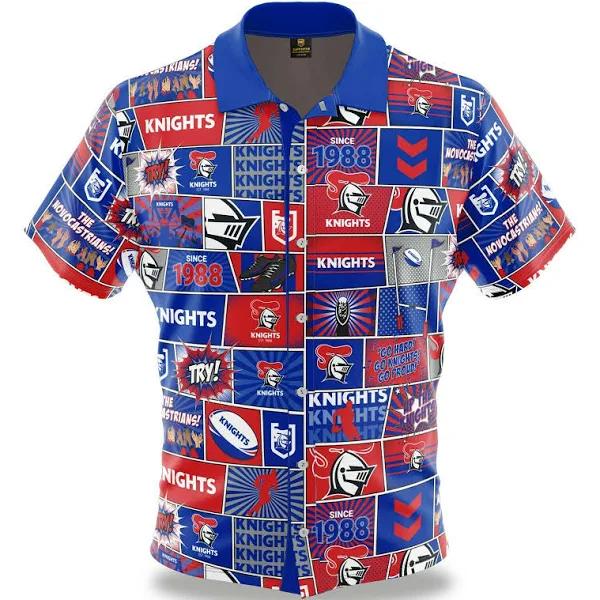 NRL Fanatics Button Up Polo Shirt - Newcastle Knights - Rugby League