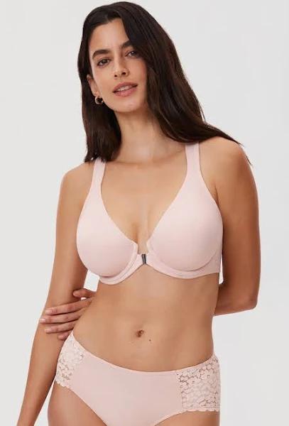 Plunge Racerback Front Closure Bra / Gentle Rose / 12 / E