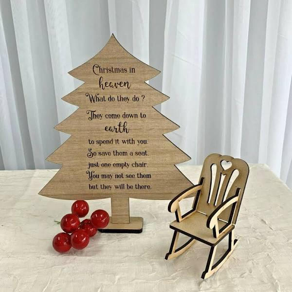 Christmas In Heaven. Memorial Poem. Memorial Christmas Decor. Timber