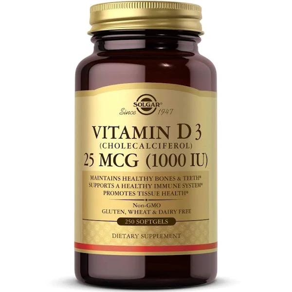 Solgar Vitamin D3 (Cholecalciferol) 1000 IU - 250 Softgels