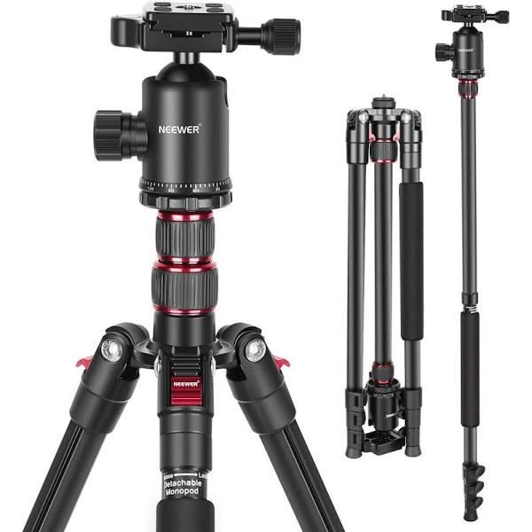 Neewer 77 Inch Camera Tripod Monopod For DSLR With 360° Panoramic Ball Head, 2 Axis Center Column, Arca Type QR Plate, Compact Aluminum Lightweight