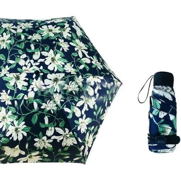 OliandOla Rain Sun Umbrella 5 Folds Anti-UV Travel Mini Portable Pocket Compact Umbrella