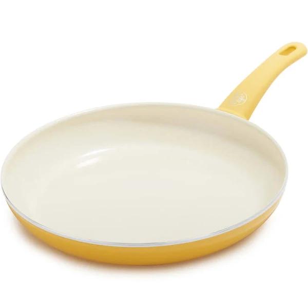 Greenlife Soft Grip Healthy Ceramic Nonstick 30cm Frying Pan, PFAS-Free, Dishwasher Safe, Yellow