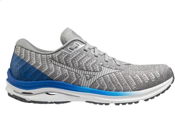 Mizuno | Mens Wave Rider 24 Waveknit (Frost Grey/Blue) 11