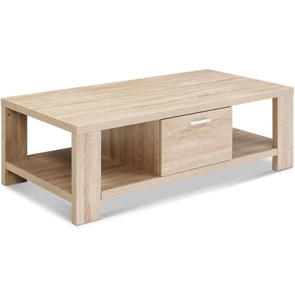 Artiss Coffee Table Wooden Shelf Storage Drawer