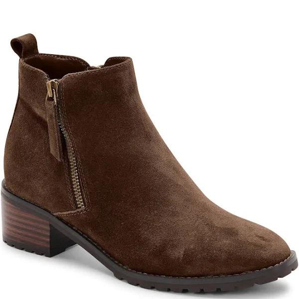 BLONDO Samara Waterproof Leather Bootie Brown Suede