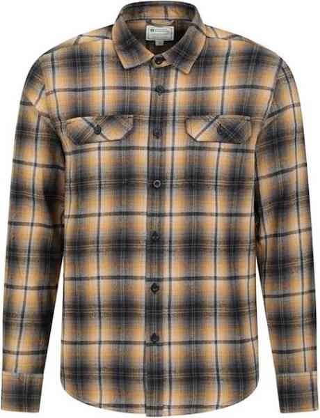 Mountain Warehouse Mens Trace Flannel Long-Sleeved Shirt Yellow M Cotton Mens Shirt