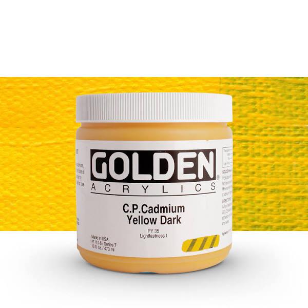 Golden : Heavy Body Acrylic Paint : 473ml : Pure Cadmium Yellow Dark