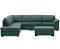 Rumpus Fabric Corner Suite Left-Hand Facing Chaise with Sofa Bed Green - Upholstered