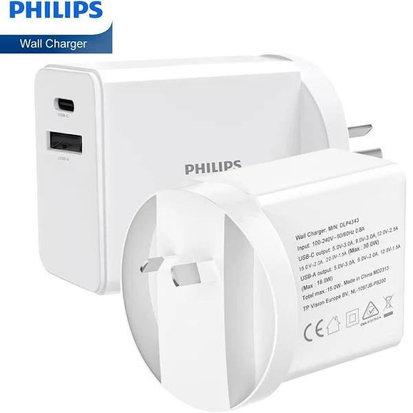 Philips 30W Power Adapter Wall Charger Plug DLP4343