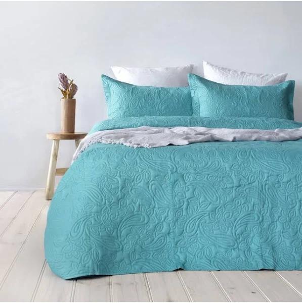 Bambury Paisley Coverlet Set Peacock / Single/Double