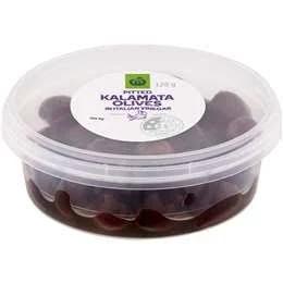 Woolworths Kalamata Pitted Olives in Italian Vinegar 120g