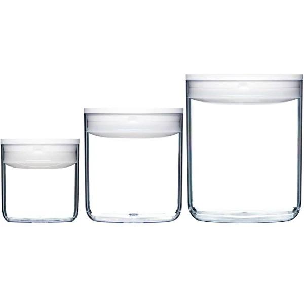 ClickClack Pantry Round Small White Set of 3