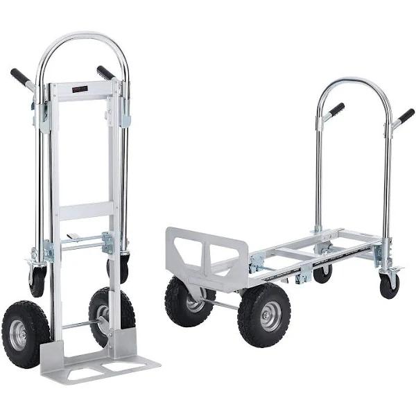 VEVOR Aluminum Hand Truck 2 in 1 454 kg Max Load Capacity Heavy Duty Industrial Convertible Folding Hand Truck and Dolly Utility Cart Converts from