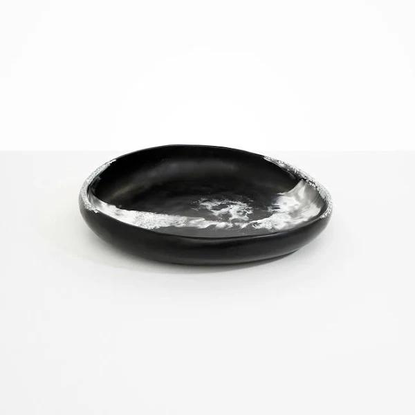 Large Resin Earth Bowl - Black Marble