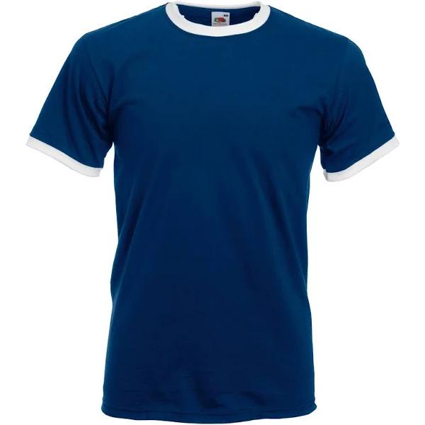 Fruit of The Loom 61168 Ringer T-Shirt Navy/White - Size: XL Colour: N