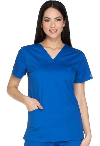 Cherokee Core Stretch WW630 Scrubs Top Womens V-Neck Royal