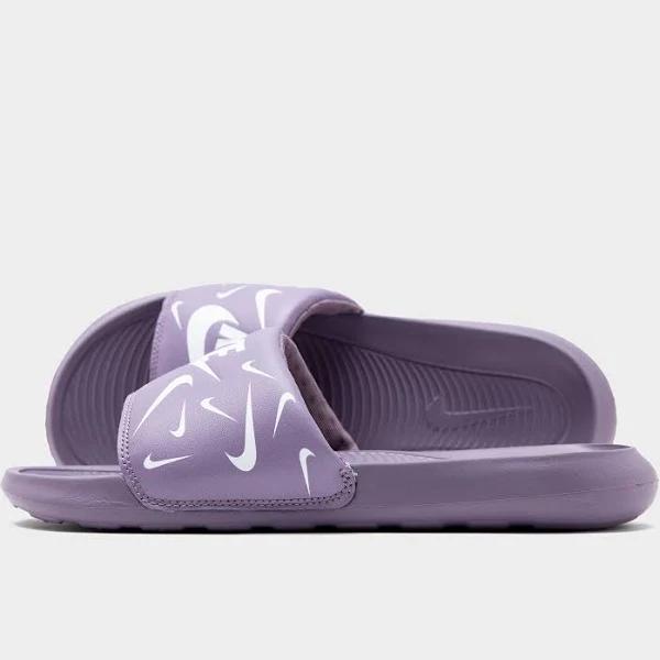 Nike Victori One Womens Slides Purple/Silver US 7