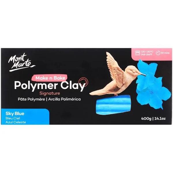 Mont Marte Make N Bake Polymer Clay 400g Block - Sky Blue