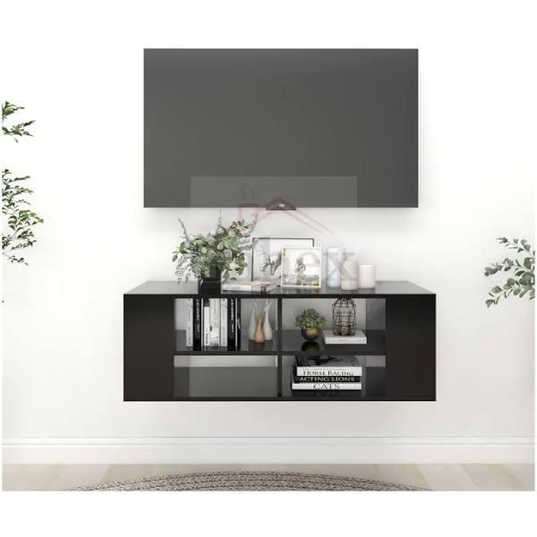 vidaXL - Wall-mounted TV Cabinet Chipboard - Black - 102x35x35 cm