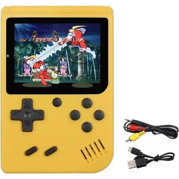 Catzons Retro Handheld Game Console with 400 Classical FC Games Support for Connecting TV-Yellow