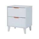 Groove Furniture Airlie 2-Drawer Bedside Table, White