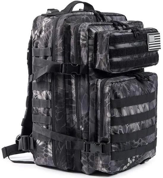 QT&QY 45L Military Tactical Backpacks Molle Army Assault Pack 3 Day Bug Out Bag Hiking Treeking Rucksack