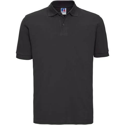 Russell Mens 100% Cotton Short Sleeve Polo Shirt Black Mens Polo Shirt