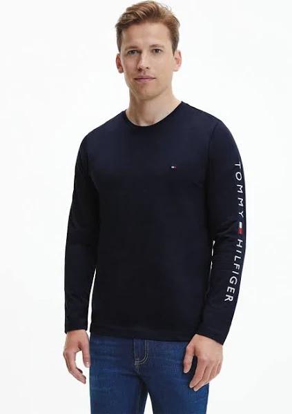 Tommy Hilfiger Men's Tommy Logo Long Sleeve T-Shirt - Desert Sky - XL