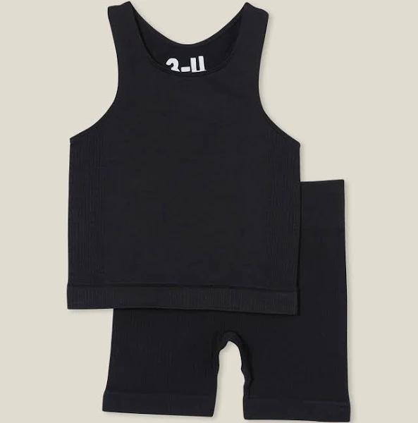 Cotton On Kids - Girl's Black 2 Piece - Multipack Kali Top & Isla Shorts Set - Kids-Teens - Size 7-8 at The Iconic