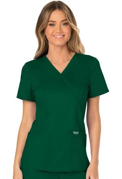 Cherokee Workwear Revolution Mock Wrap Scrub Top - XL - Hunter