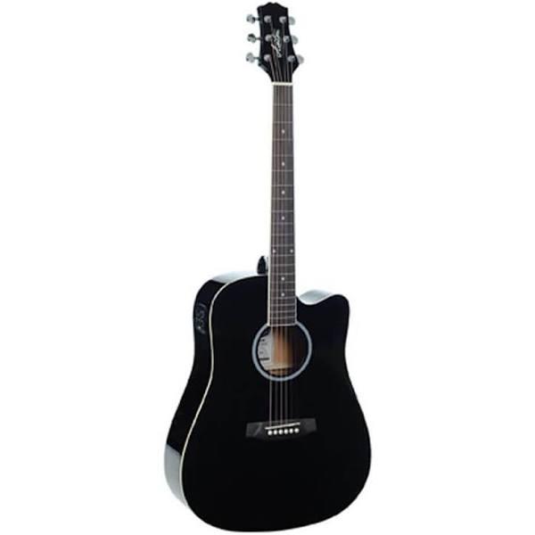 Ashton D20CEQ BK Dreadnought Cutaway Acoustic Guitar with EQ