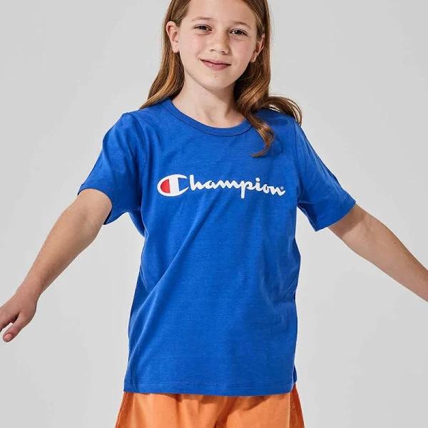 Champion Kids Script Short Sleeve Tee Blue Melody / 10