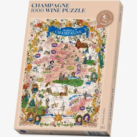 Water & Wines Champagne Wine Map Jigsaw Puzzle 1000 Pieces