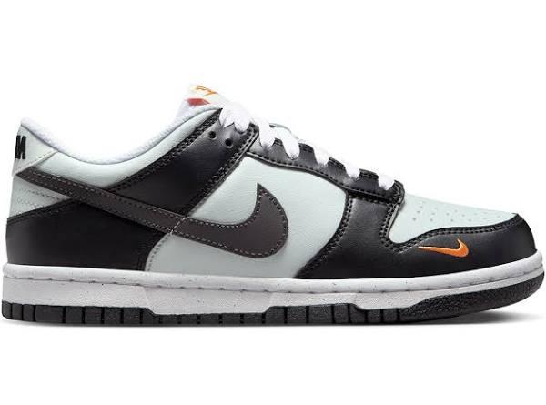 Nike Dunk Low Black Bright Mandarin Mini Swoosh (GS)