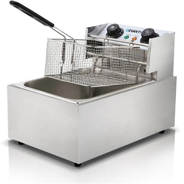 Devanti Commercial Electric Single Deep Fryer - Silver