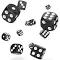 Oakie DOAKIE Dice D6 16 mm Marble - Black (12)