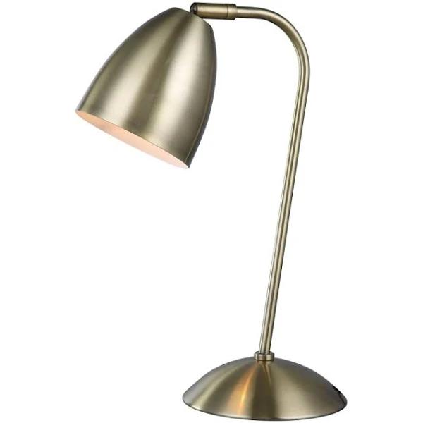 Ambi View Accent Touch Table Office Desk Lamp Light Metal Shade - Antique Brass