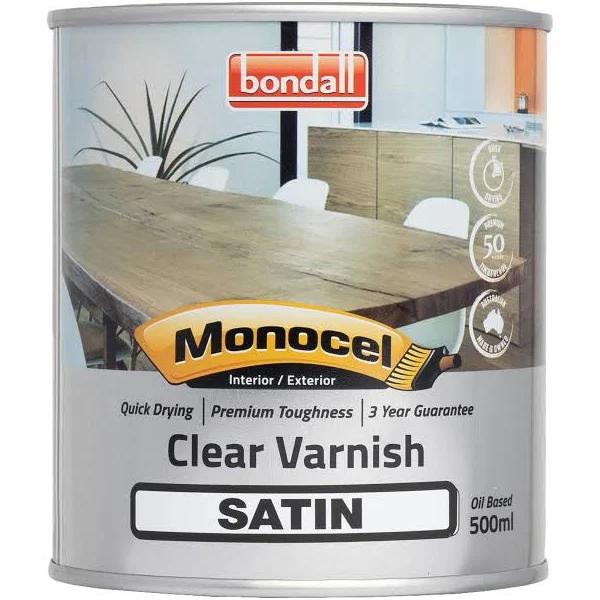 Bondall 500ml Satin Monocel Clear Timber Varnish