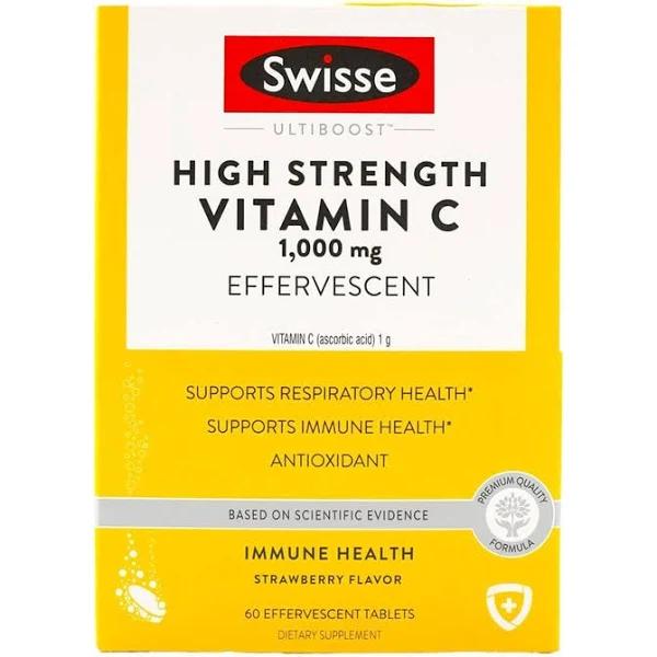 Swisse Vitamin C 1000mg - Vitamin C Tablets Dissolve in Water, Vitamin C Supplement , Effervescent Vitamin C Immune Support Supplement, Emergency