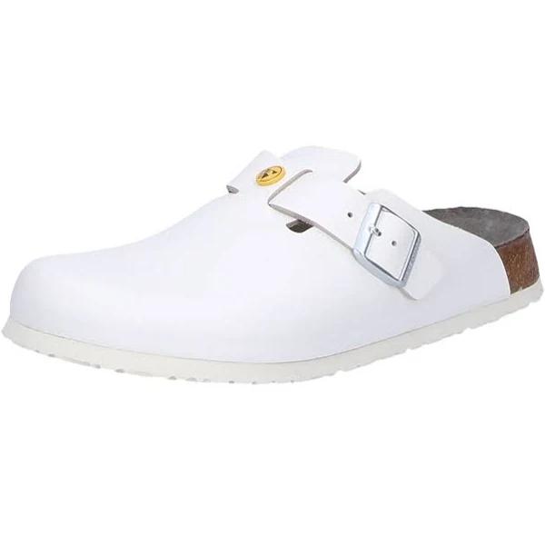 Birkenstock Boston ESD Natural Leather Regular Fit 10.5 Women - Shoes Birkenstock - White - 61370-10.5 - Size: 10.5