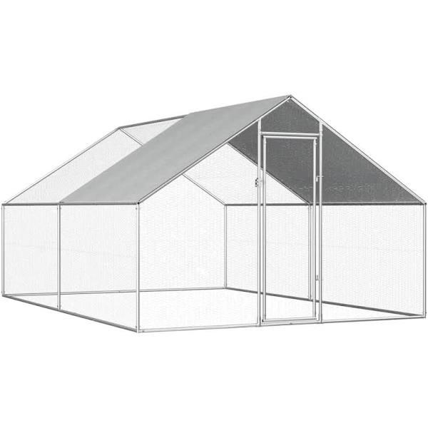 Outdoor Chicken Cage 2.75x4x1.92 M Galvanised Steel