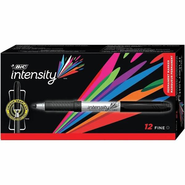 Bic Intensity Permanent Marker Fine Black Box 12