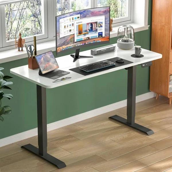 Ufurniture Electric Standing Desk 120cm Motorised Sit Stand Up Desks Black+White Wood - Earn Everyday Rewards, AfterPay Available