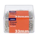 J.Burrows 28mm Paper Clips Silver 1100 Pack