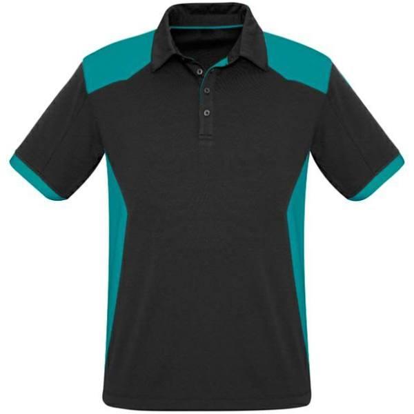 Biz Collection P705MS Rival Mens Polo Shirt Black/Teal / S