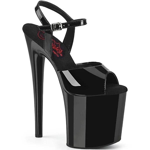 Pleaser NAUGHTY-809 Black Patent Platform Heels 10