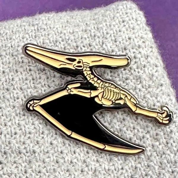 Pteranodon Glowing Dinosaur Skeleton Enamel Pin