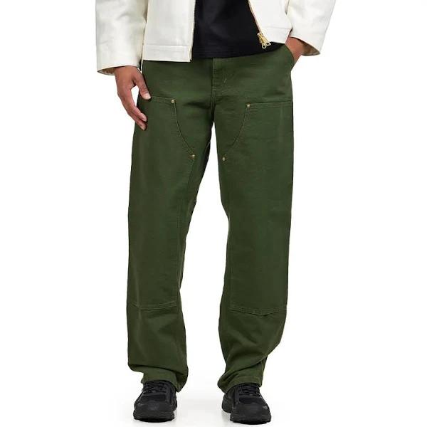 Carhartt WIP Double Knee Pant Dearborn Canvas, 12 oz - Tarragon Rinsed - 38/32 - Men