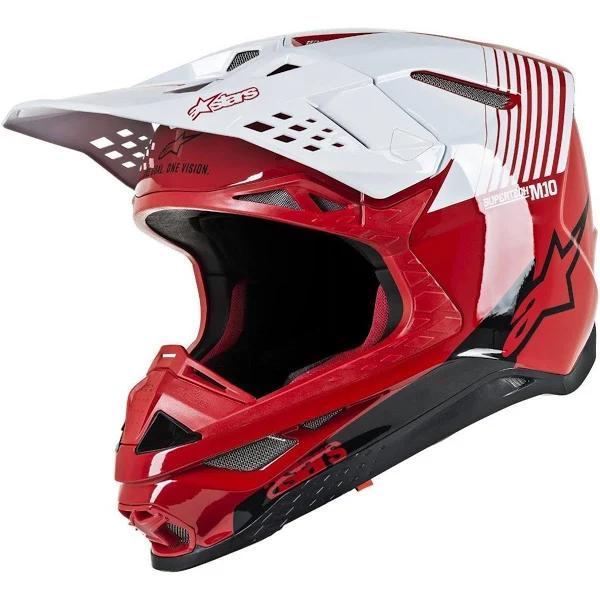 Alpinestars Supertech M10 Dyno ECE MX Helmet red-white